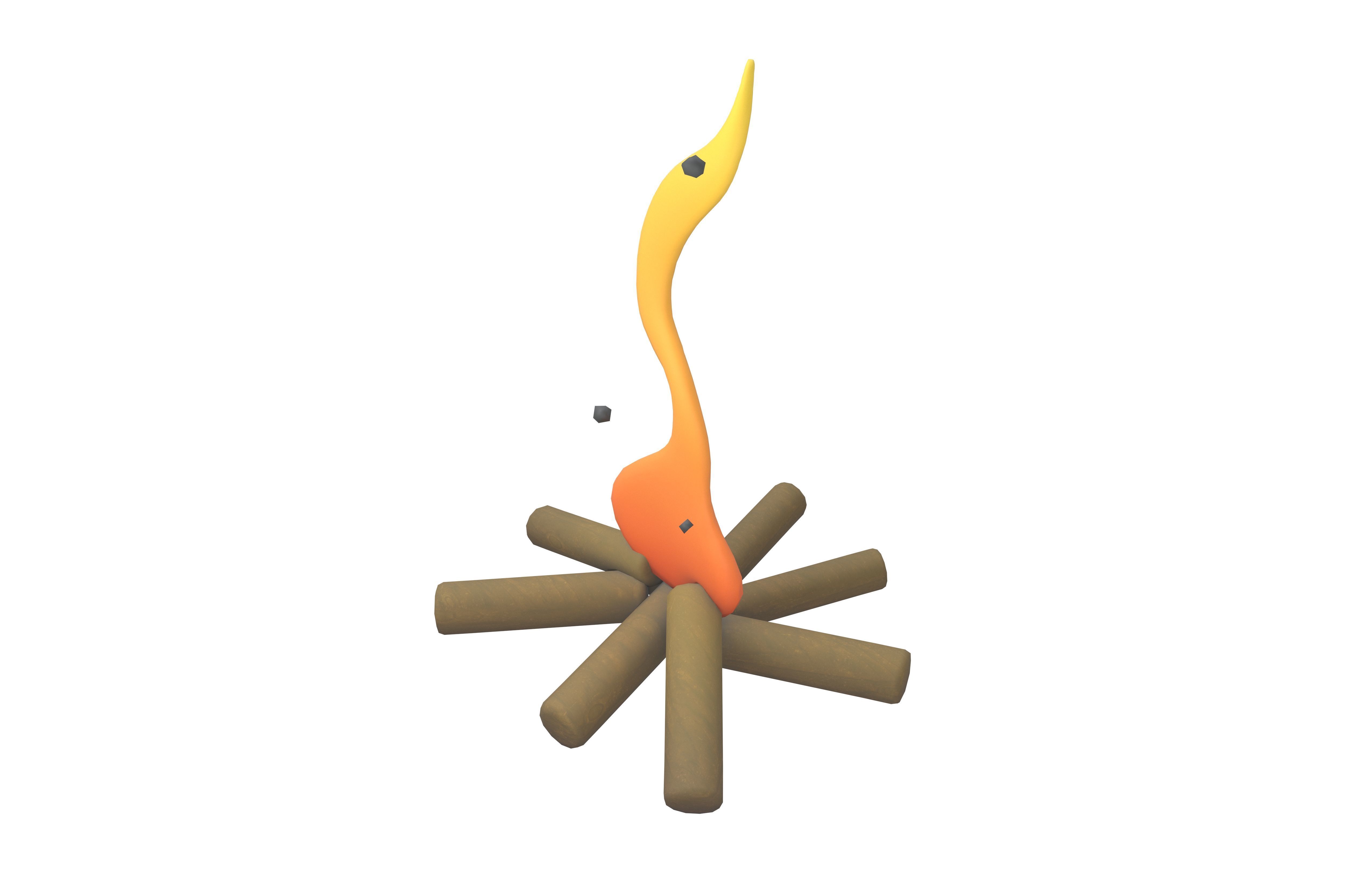 Cartoon Fire v1 001 Low-poly 3D model_2