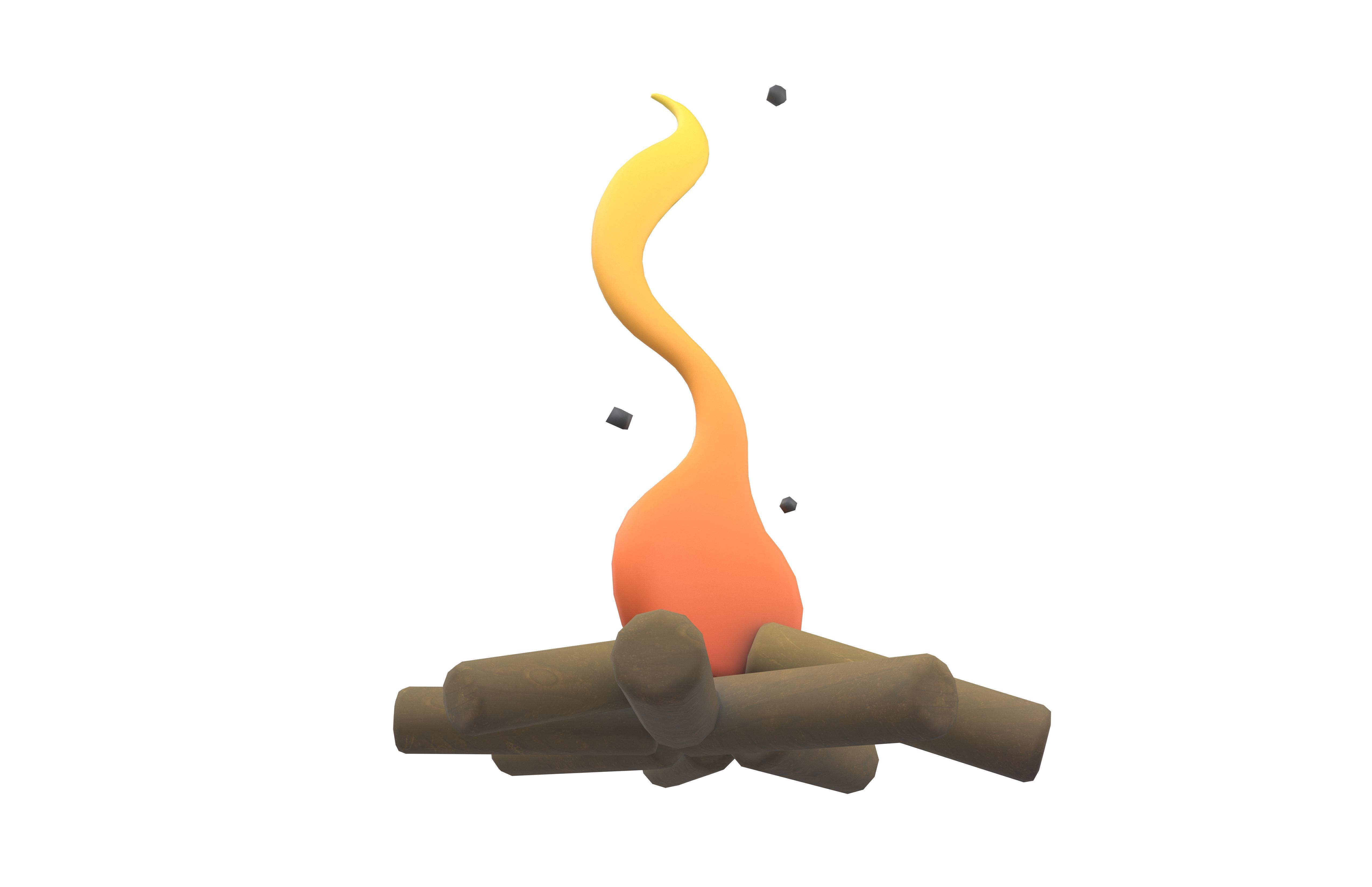 Cartoon Fire v1 001 Low-poly 3D model_3