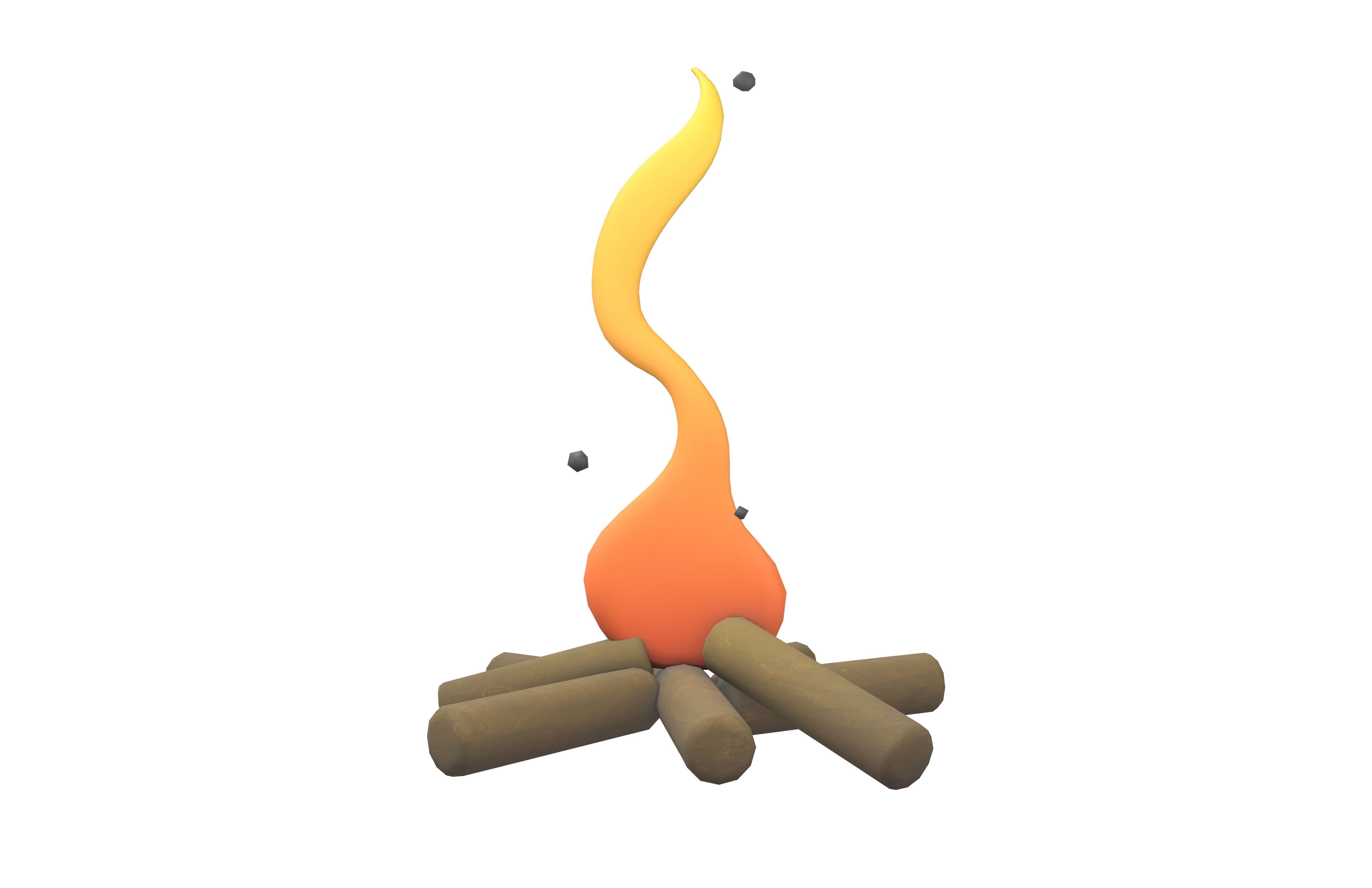 Cartoon Fire v1 001 Low-poly 3D model_1