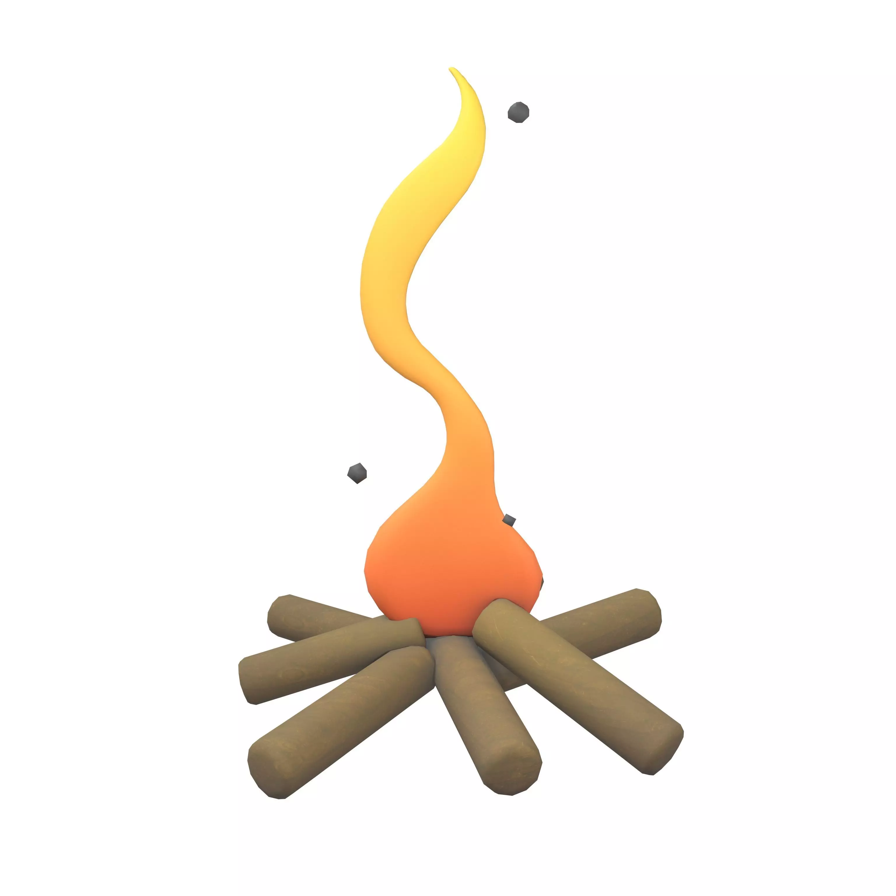 Cartoon Fire v1 001 Low-poly 3D model_0
