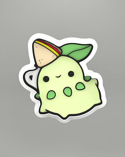 Chikorita Pokemon Cookie cutter 3D print model