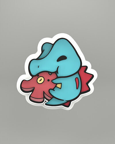 Totodile Pokemon Cookie cutter 3D print model