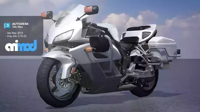 TW Police Motorbike 001 3D model