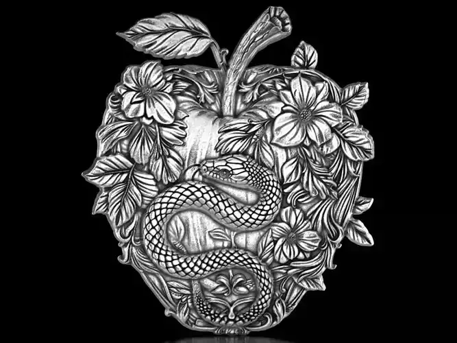 Apple and snake pendant
