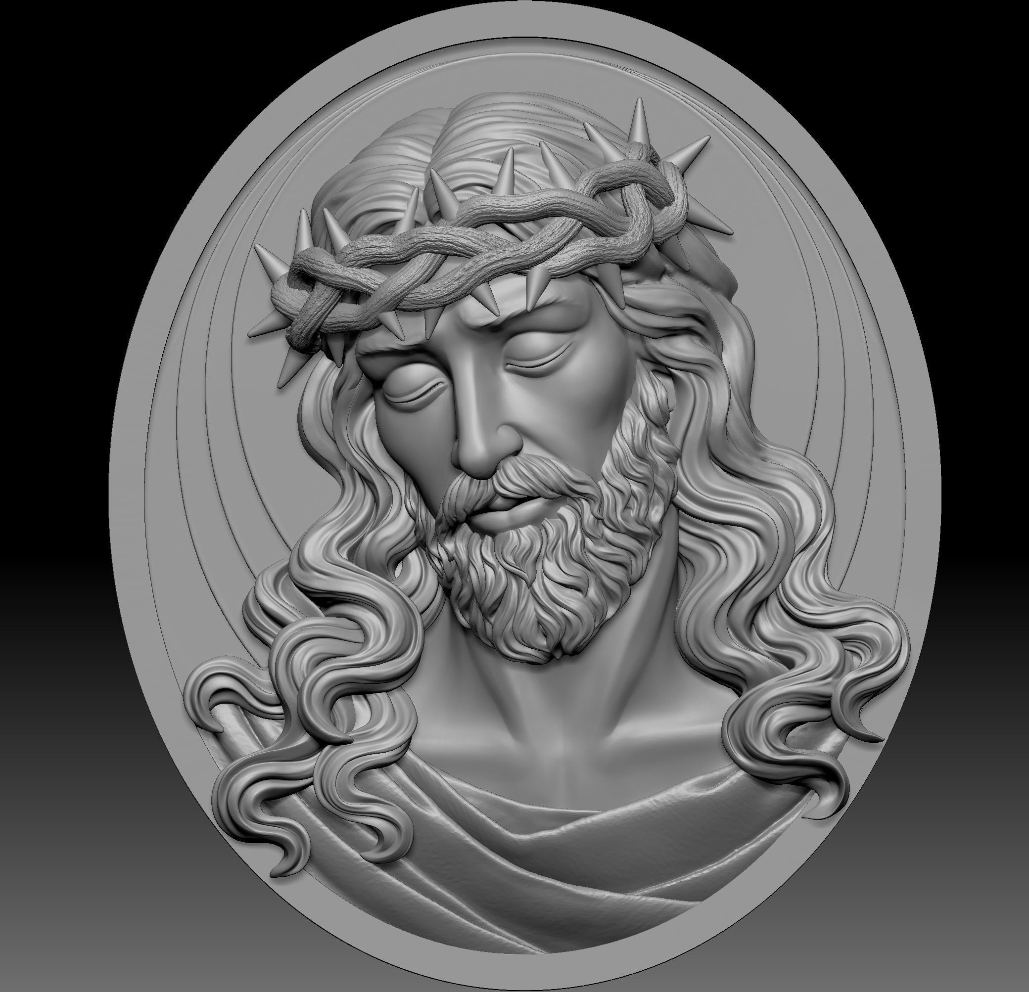 Jesus Pendant 3D print model_3