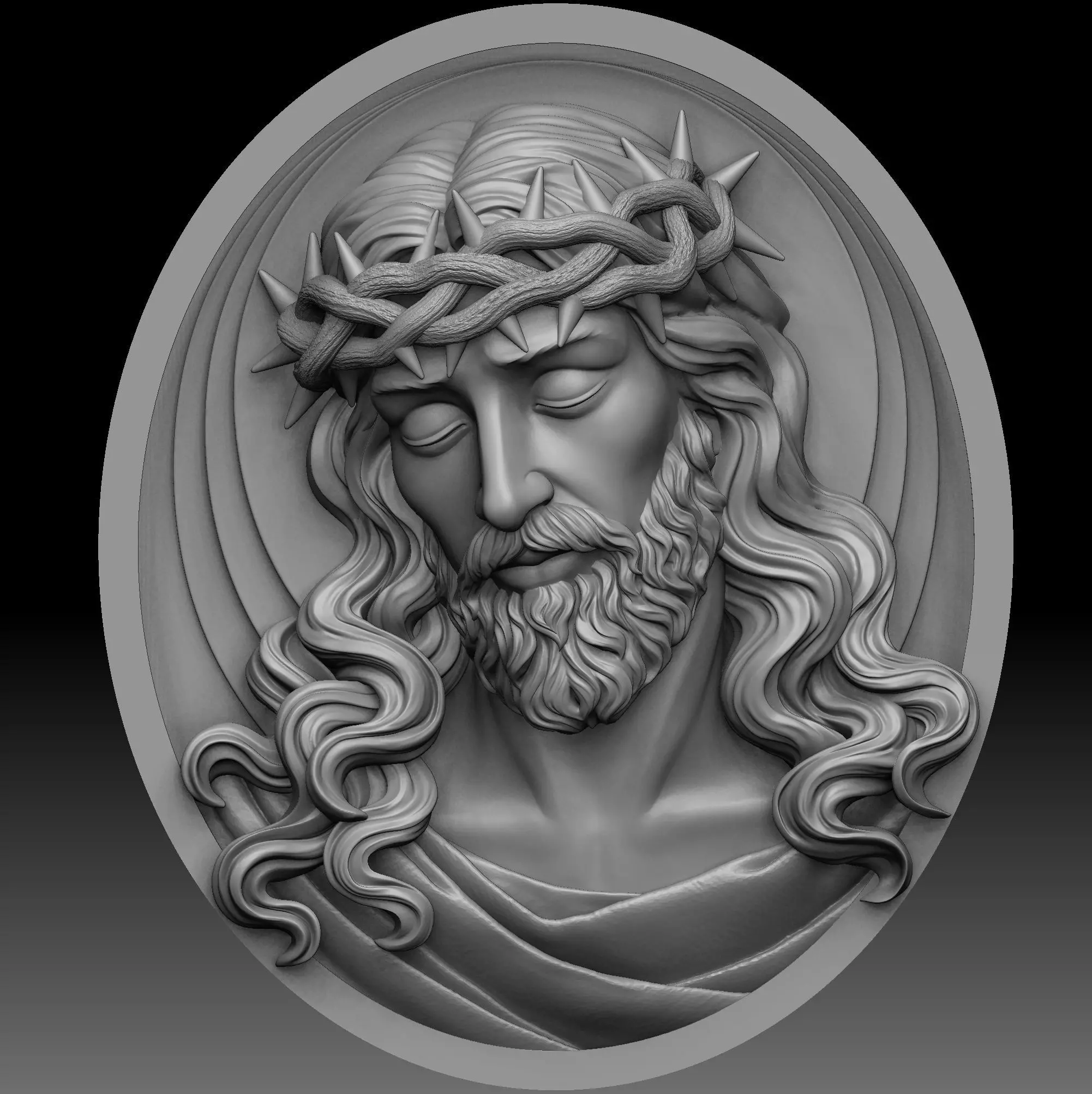 Jesus Pendant 3D print model_0