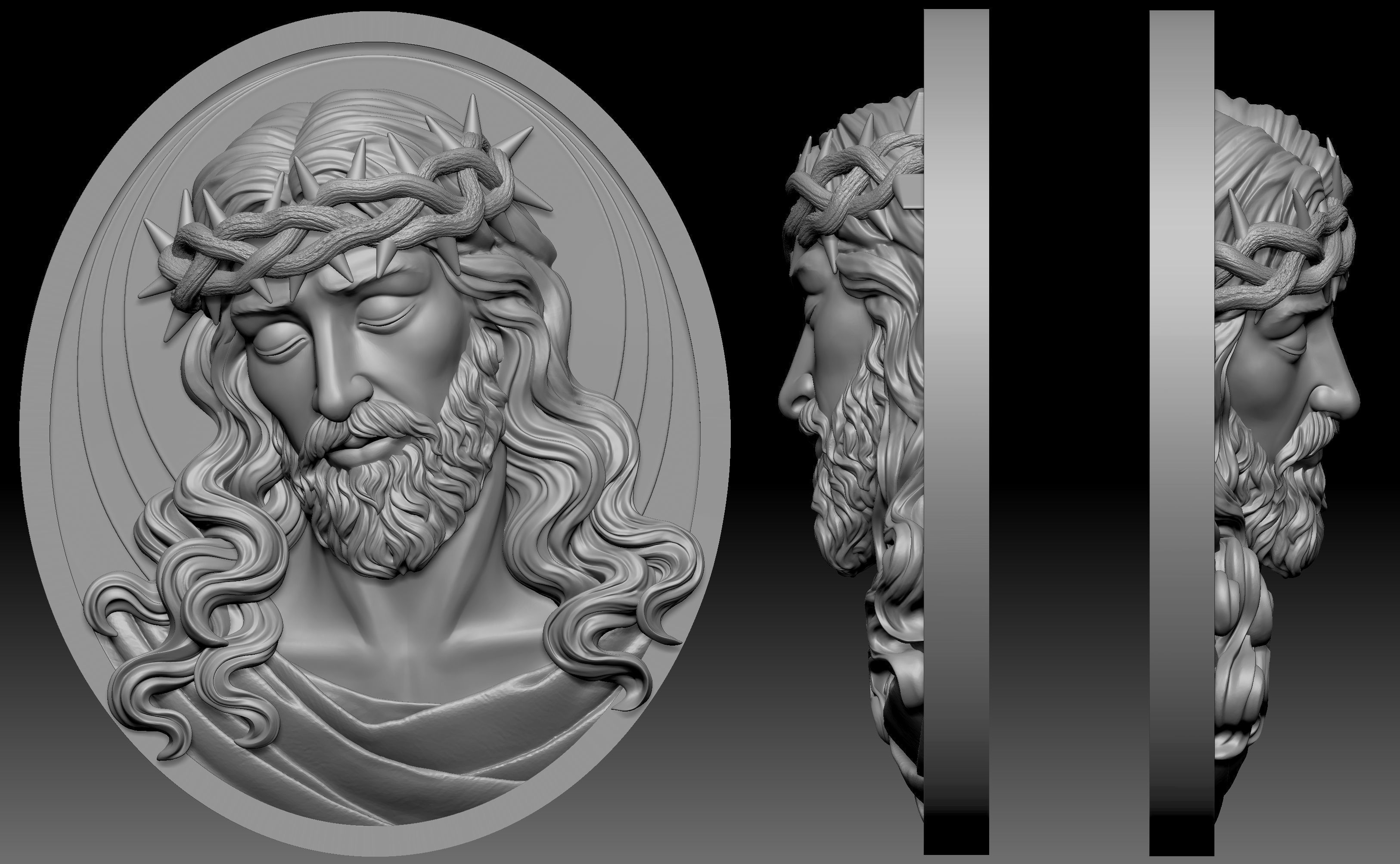 Jesus Pendant 3D print model_4