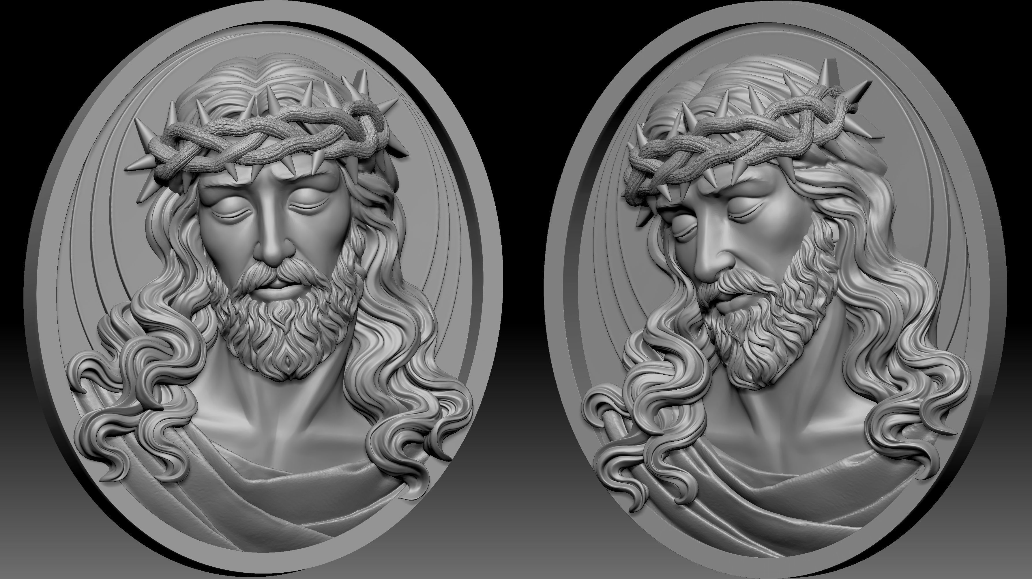 Jesus Pendant 3D print model_7