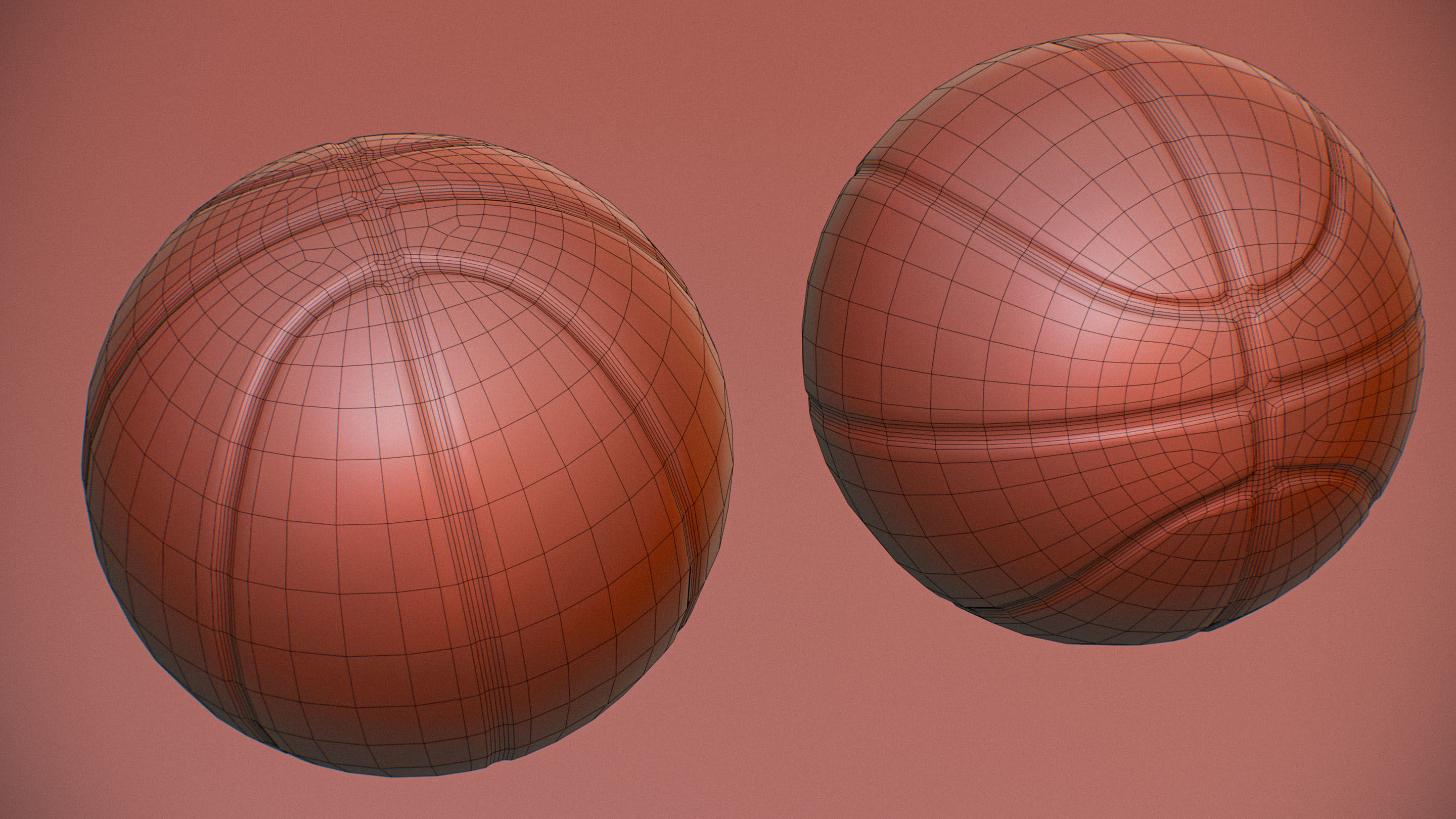 Basketball Ball Low-poly 3D model_3