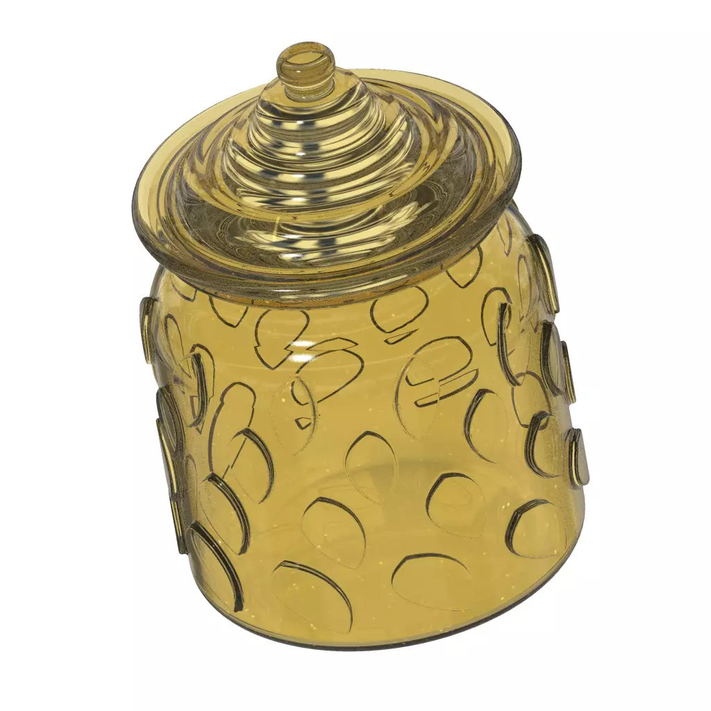Stylish Frosted Glass Jar 3D print model_0