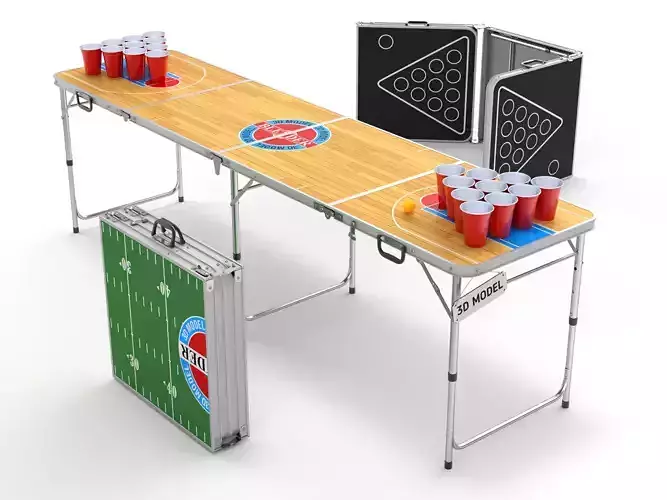 Beer Pong Table and Cups