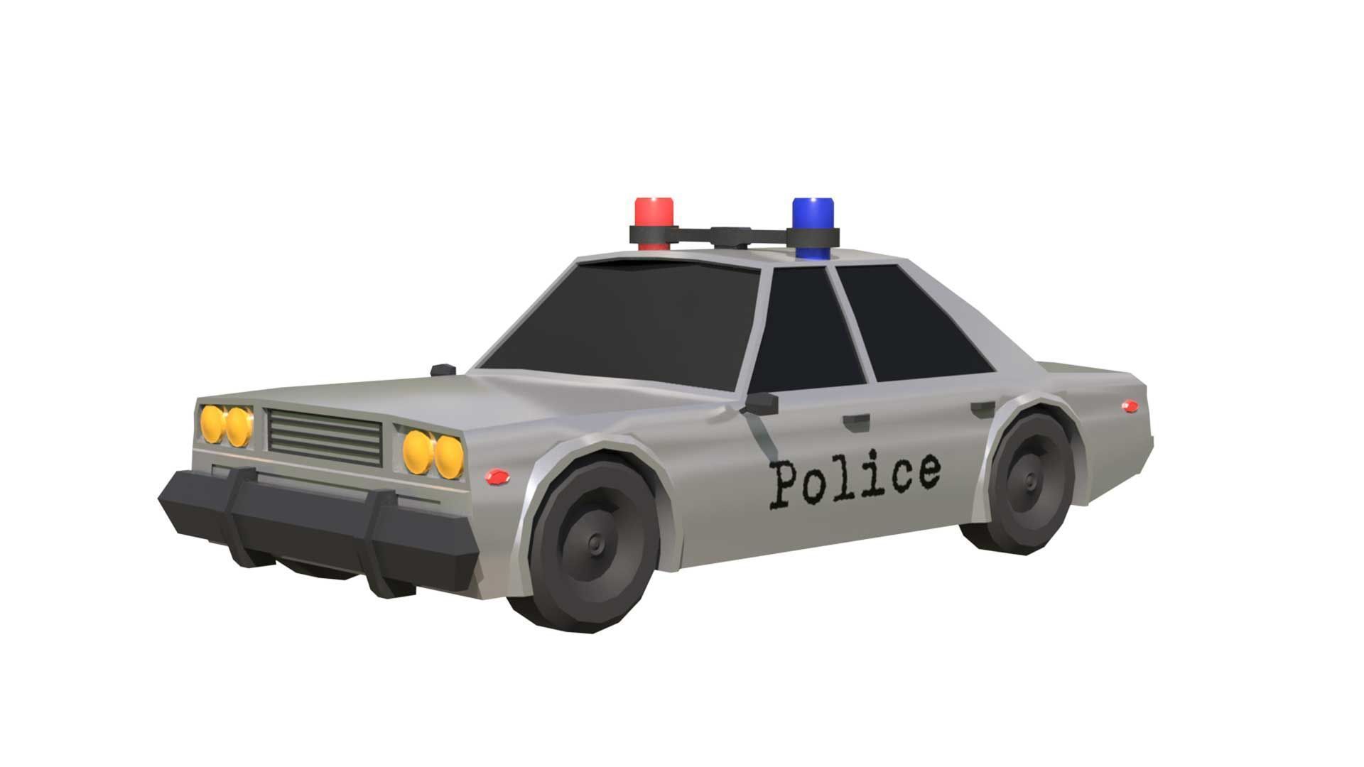Police Car 3D Model Low-poly 3D model_3