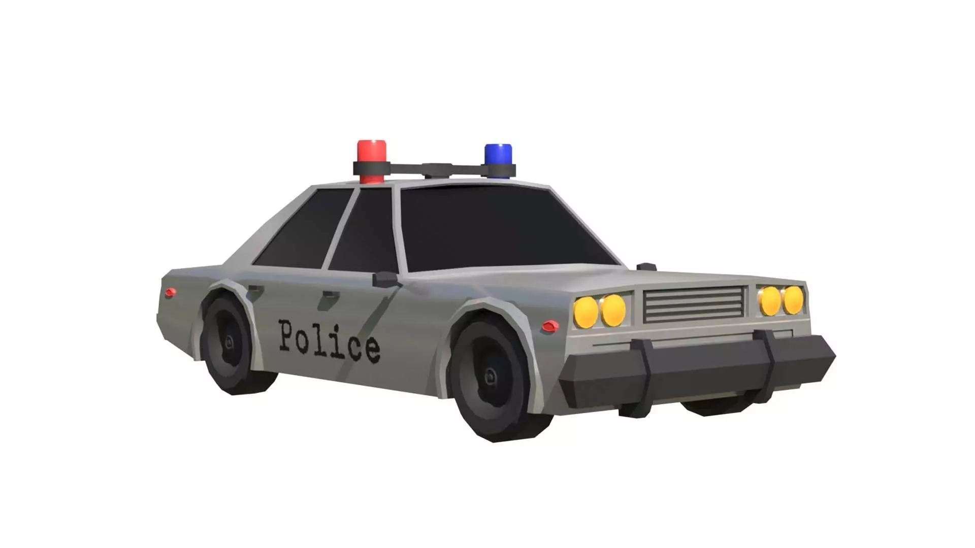 Police Car 3D Model Low-poly 3D model_0