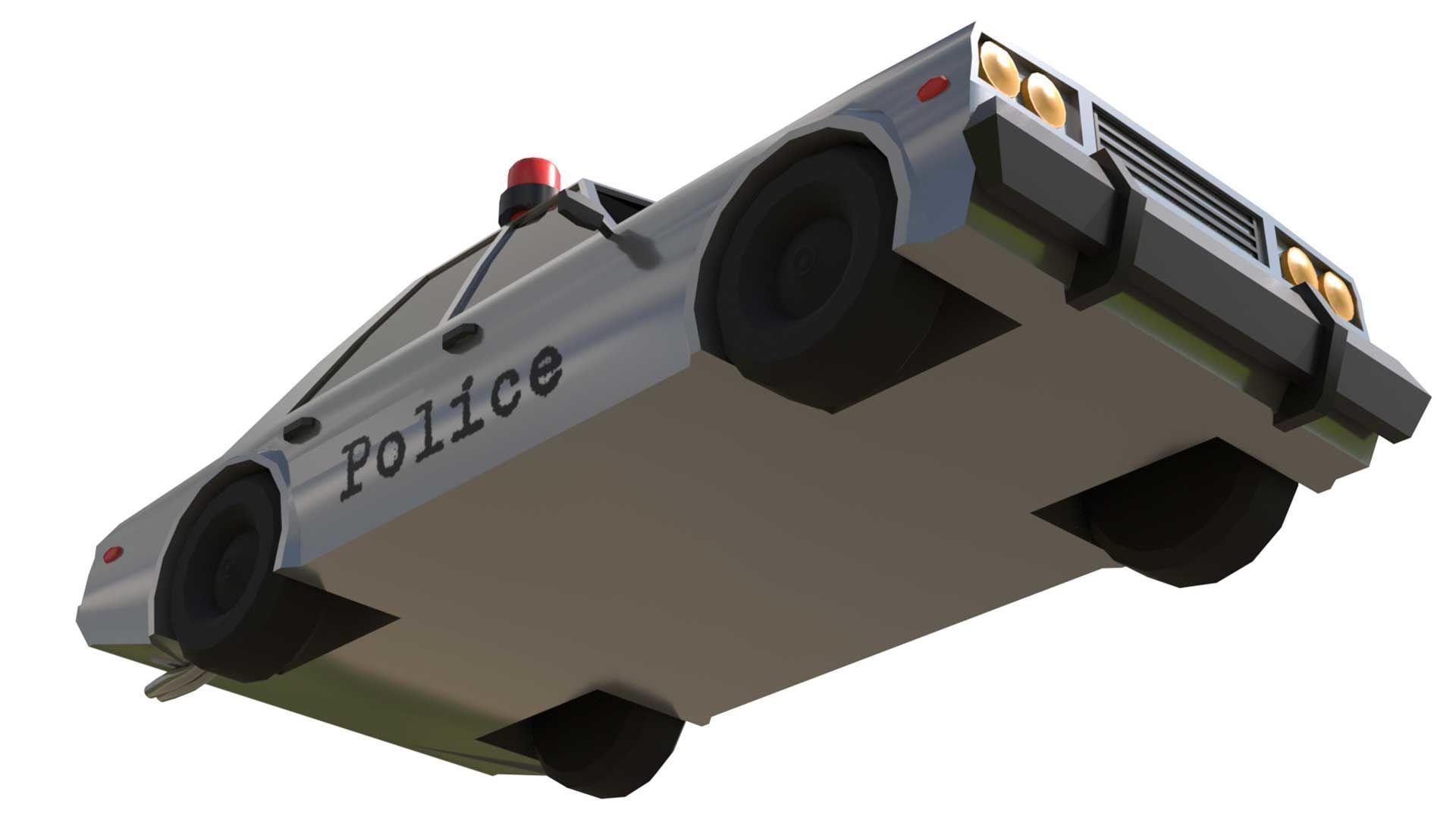 Police Car 3D Model Low-poly 3D model_5