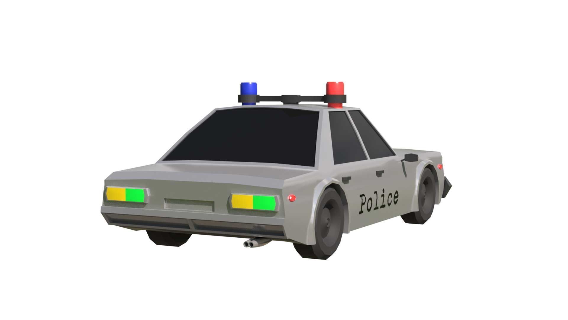 Police Car 3D Model Low-poly 3D model_7