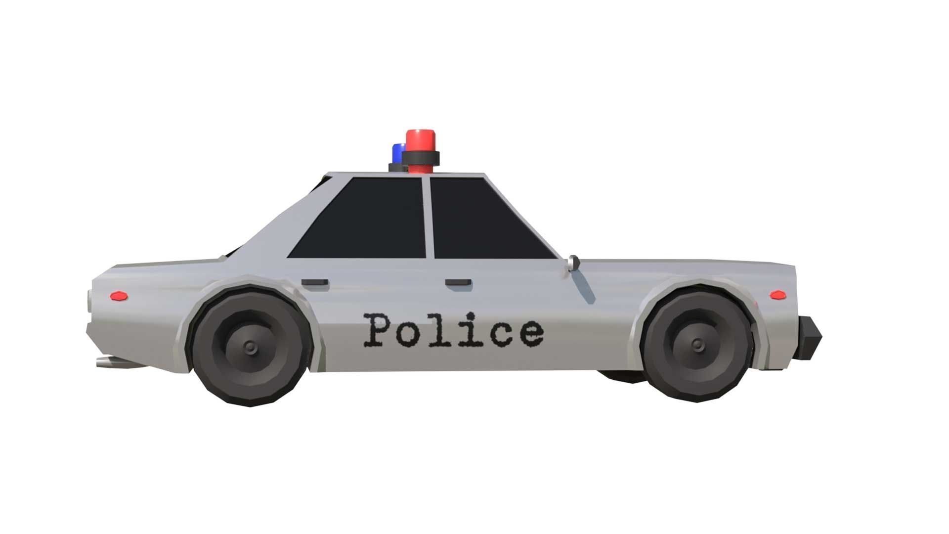 Police Car 3D Model Low-poly 3D model_8