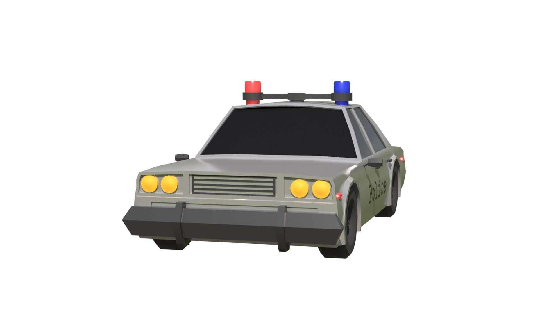 Police Car 3D Model Low-poly 3D model_2