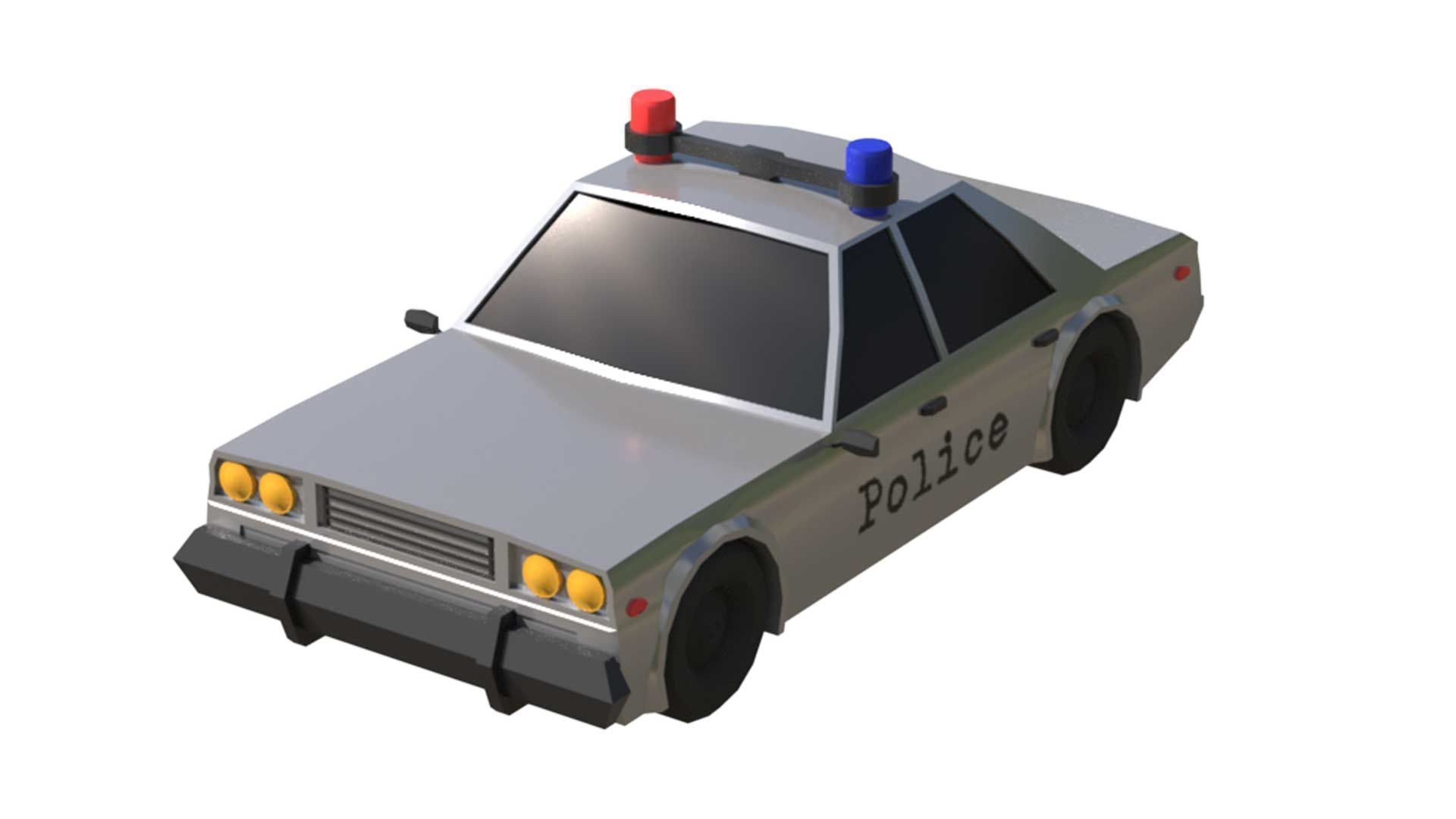 Police Car 3D Model Low-poly 3D model_6