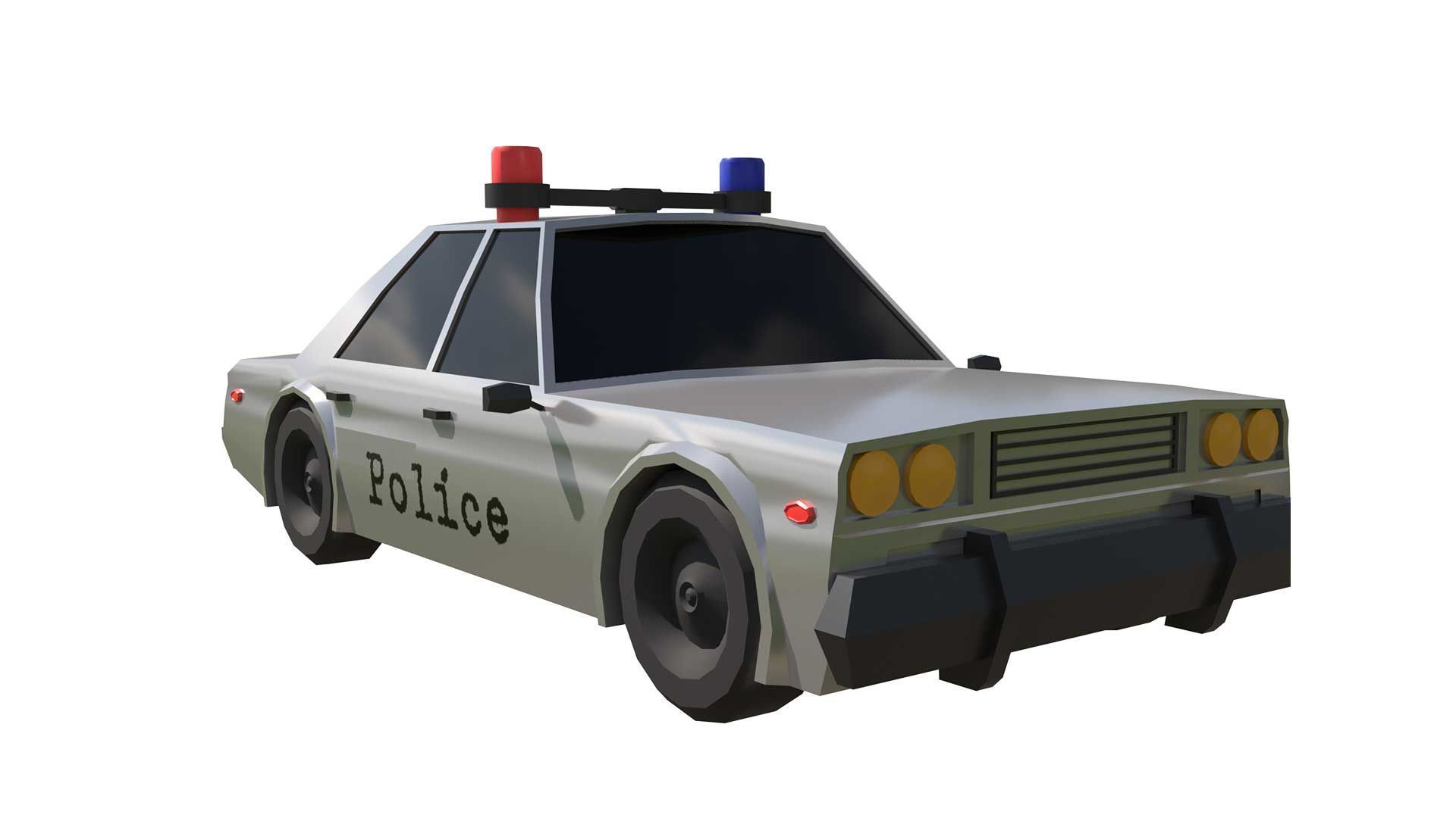 Police Car 3D Model Low-poly 3D model_4