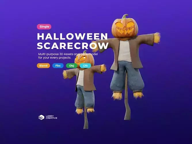 Cartoon Spooky Pumpkin Scarecrow Halloween 