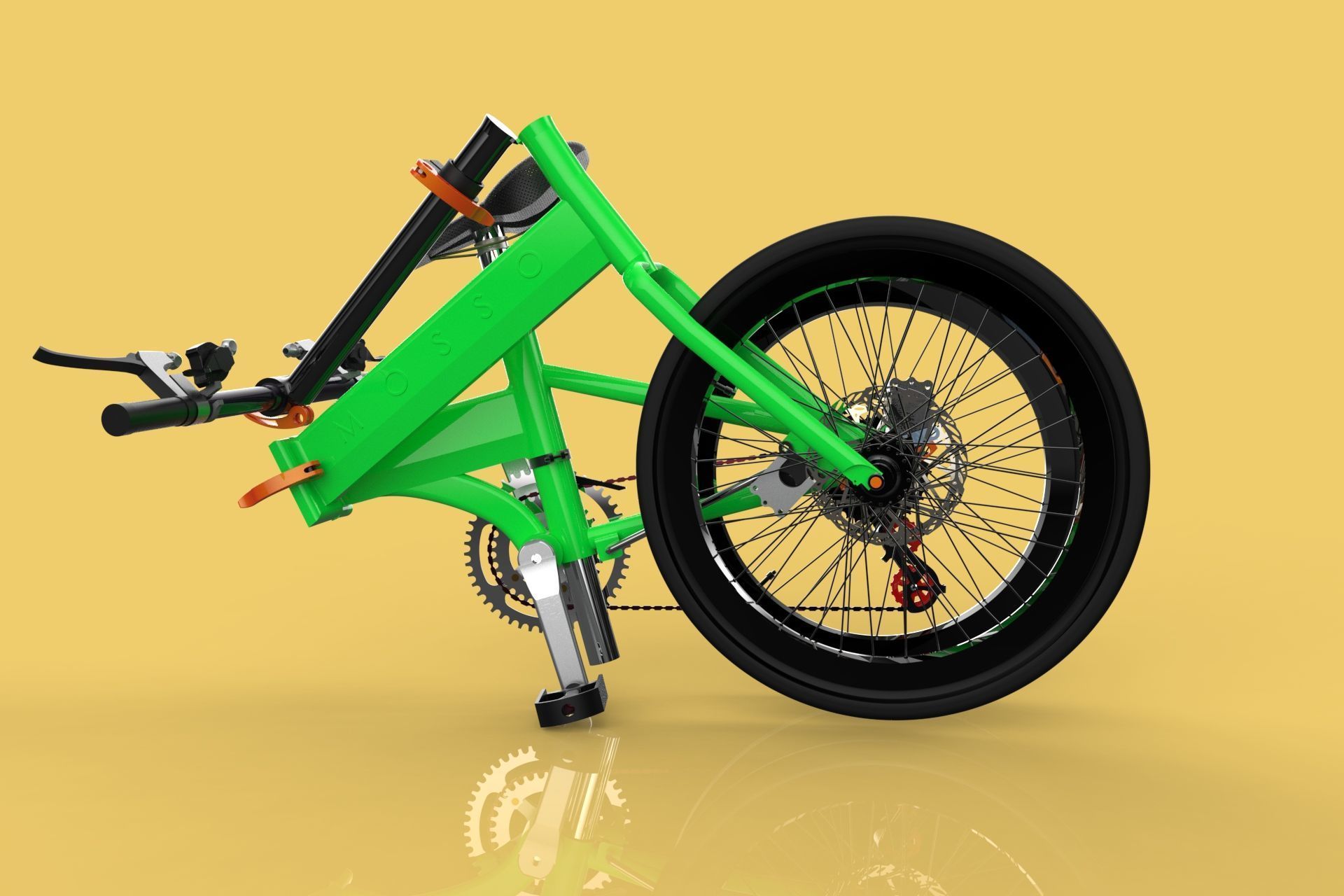 FOLDING BIKE PORTABLE COMPACT FLIP BICYCLE 3D model_5