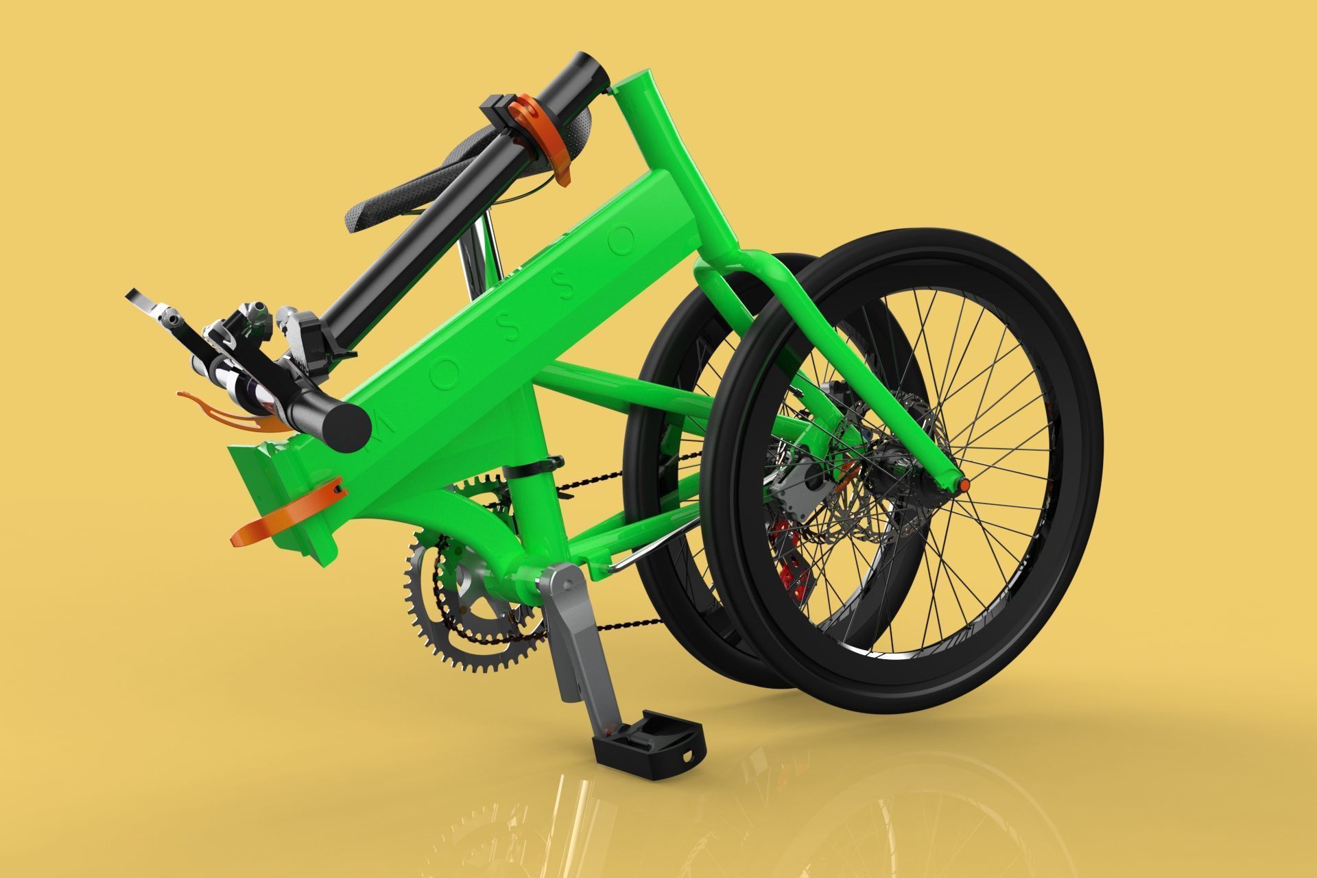 FOLDING BIKE PORTABLE COMPACT FLIP BICYCLE 3D model_9