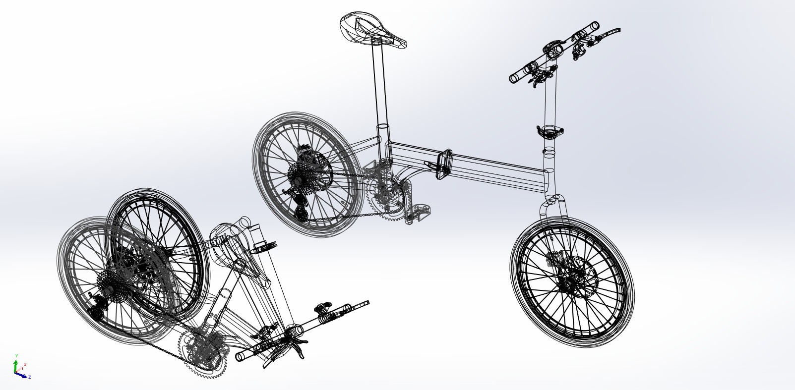 FOLDING BIKE PORTABLE COMPACT FLIP BICYCLE 3D model_21