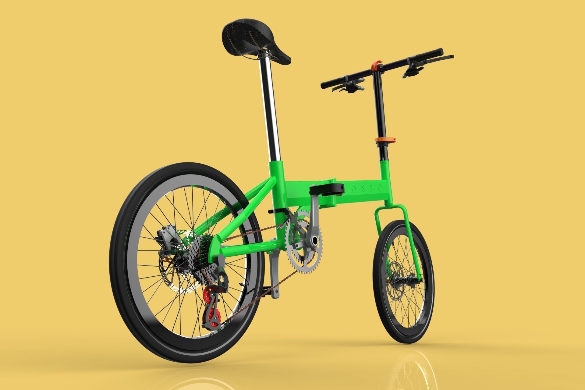 FOLDING BIKE PORTABLE COMPACT FLIP BICYCLE 3D model_4