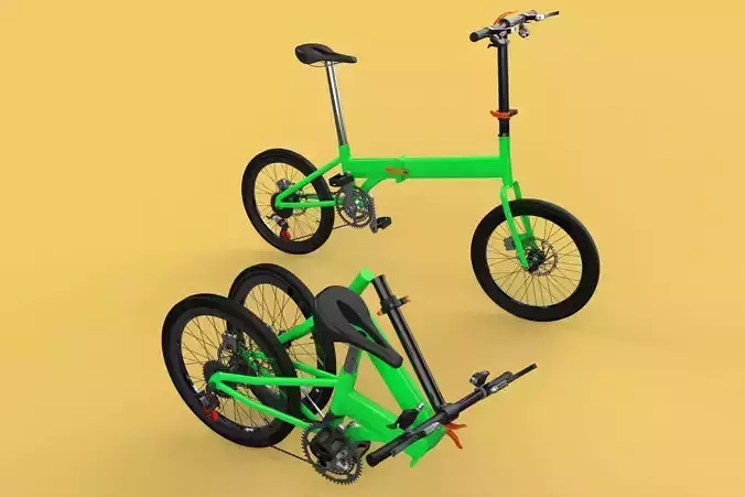 FOLDING BIKE PORTABLE COMPACT FLIP BICYCLE 3D model