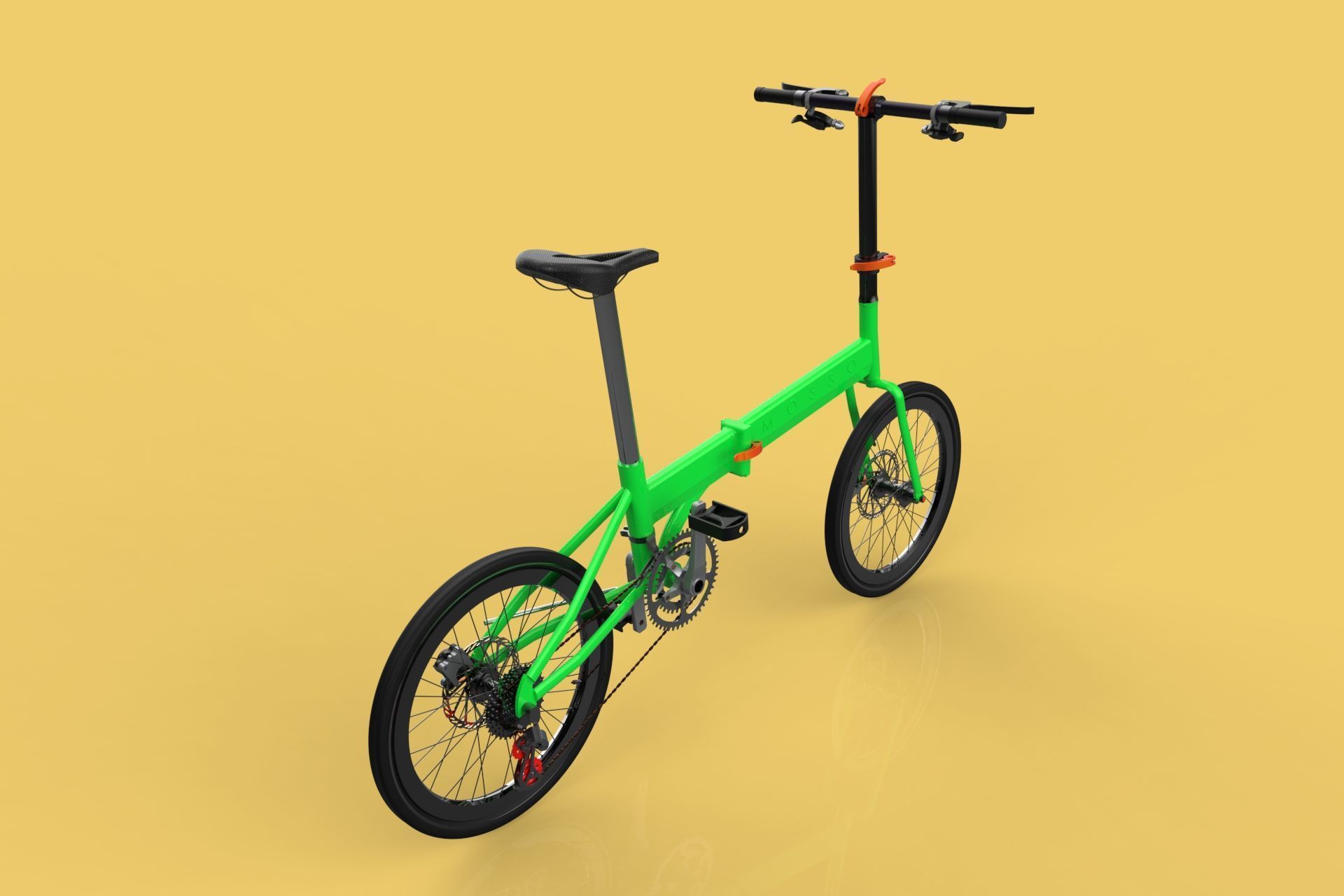 FOLDING BIKE PORTABLE COMPACT FLIP BICYCLE 3D model_6