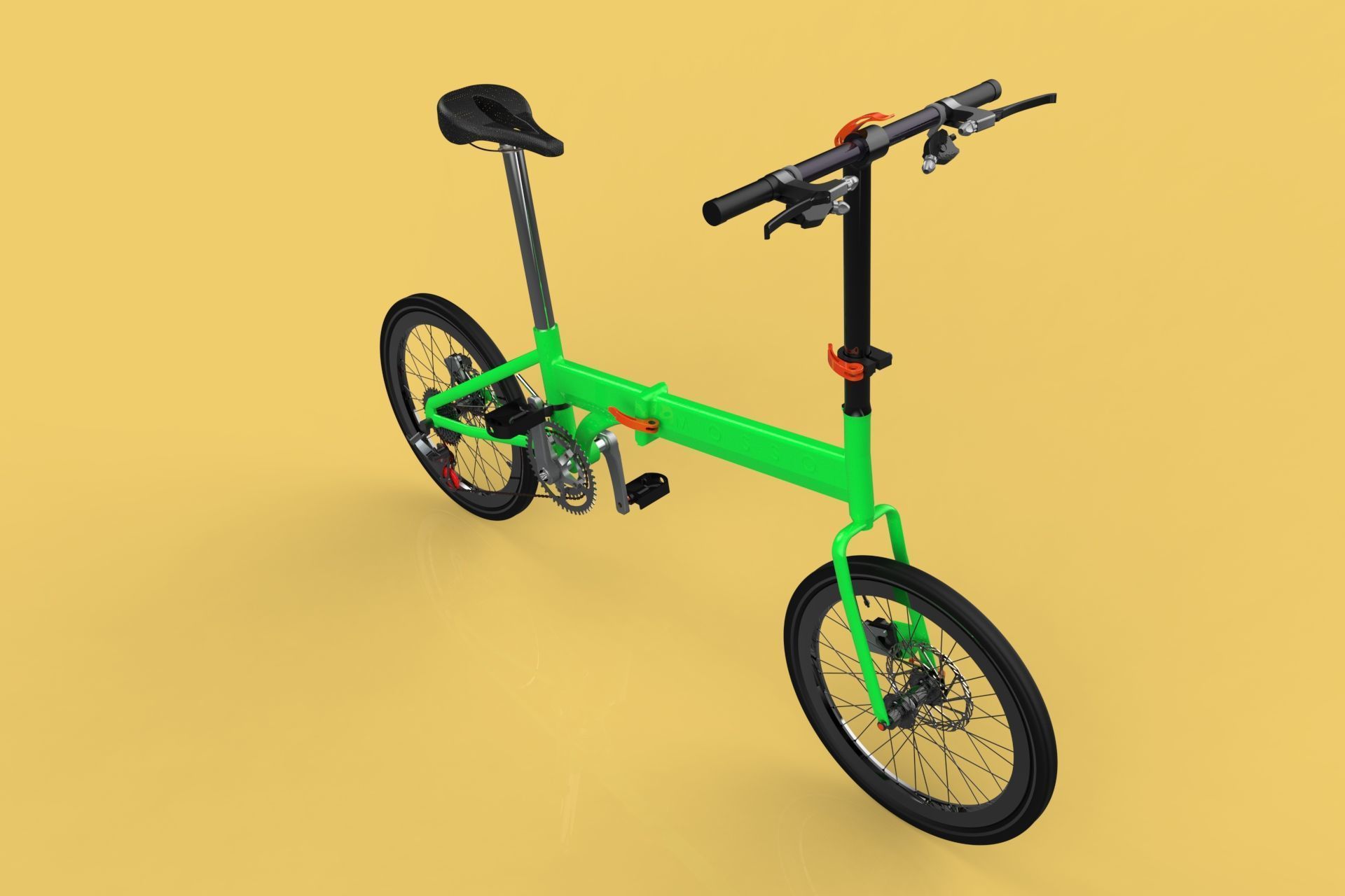 FOLDING BIKE PORTABLE COMPACT FLIP BICYCLE 3D model_16