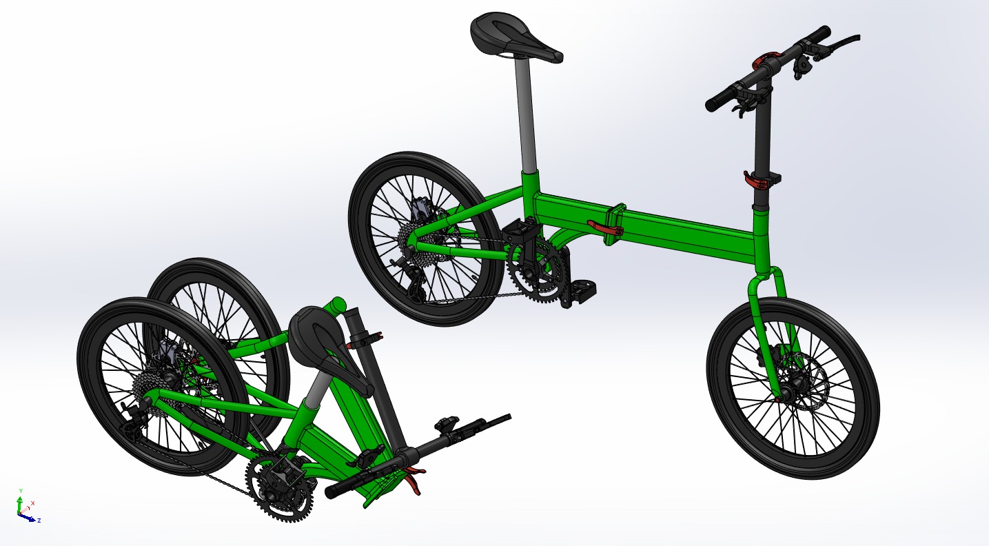FOLDING BIKE PORTABLE COMPACT FLIP BICYCLE 3D model_20