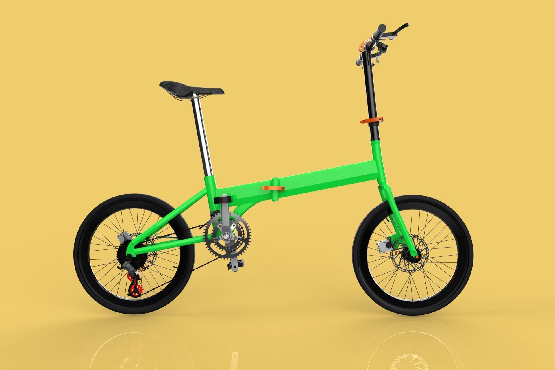 FOLDING BIKE PORTABLE COMPACT FLIP BICYCLE 3D model_2
