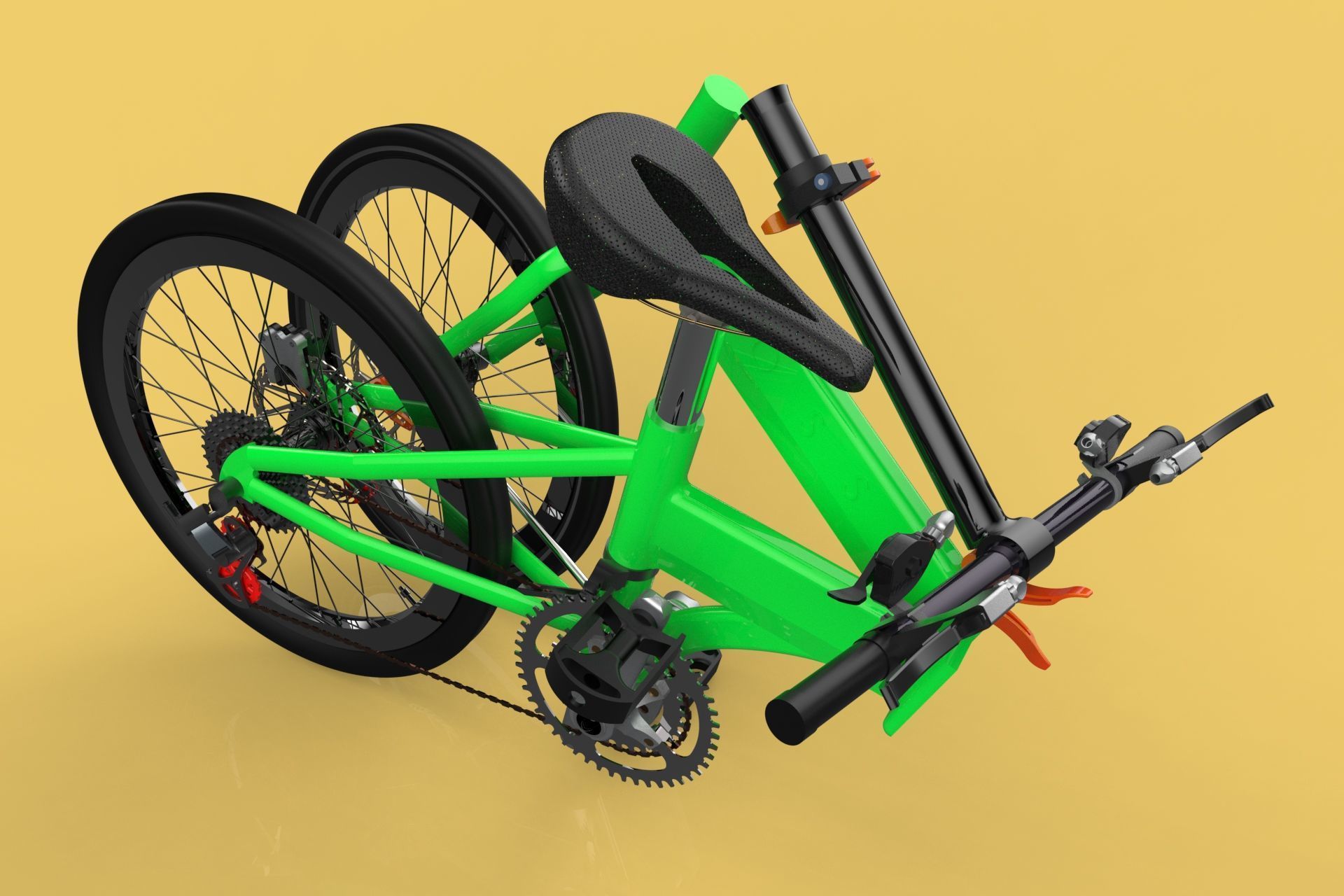 FOLDING BIKE PORTABLE COMPACT FLIP BICYCLE 3D model_13