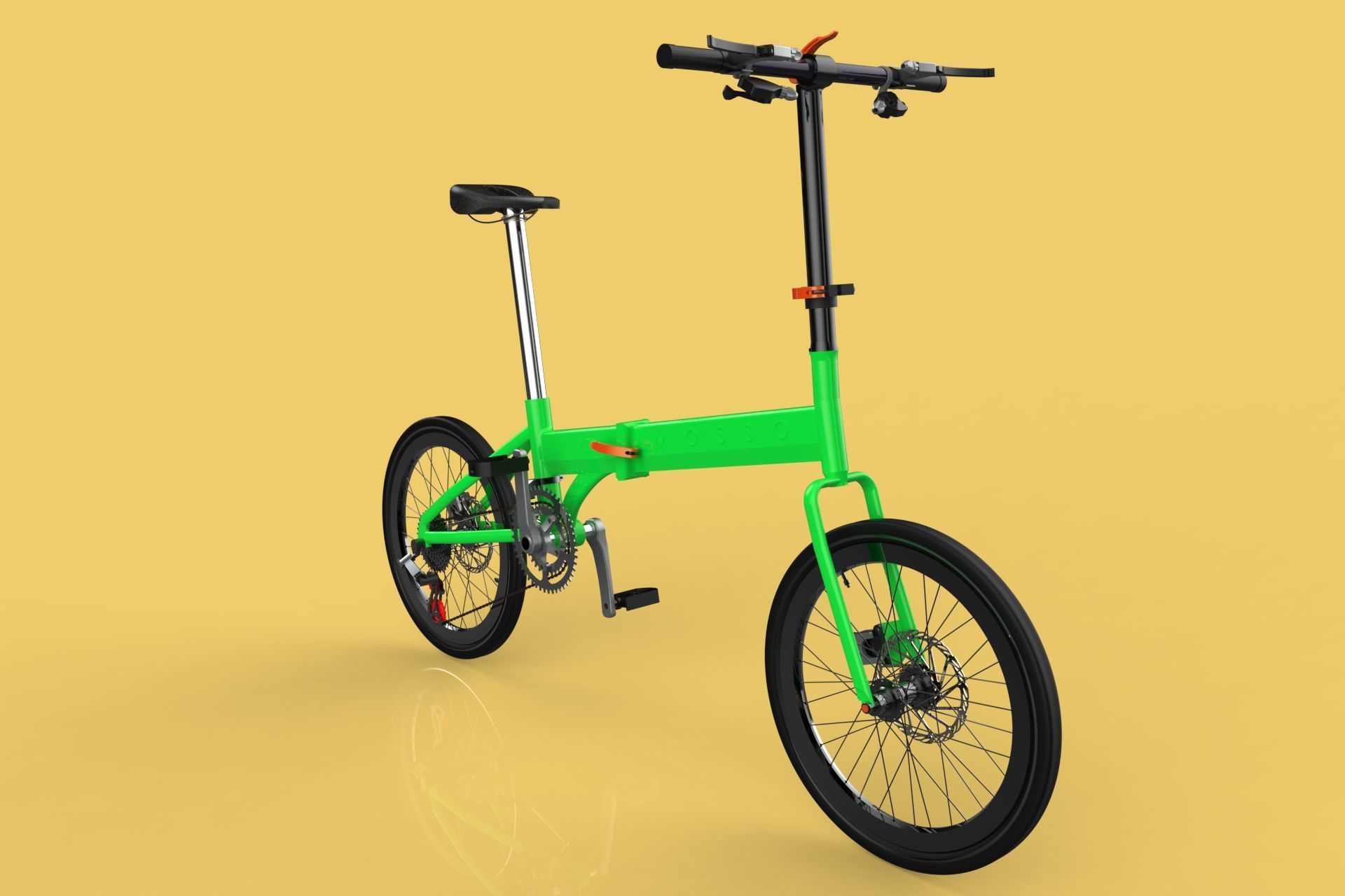 FOLDING BIKE PORTABLE COMPACT FLIP BICYCLE 3D model_10