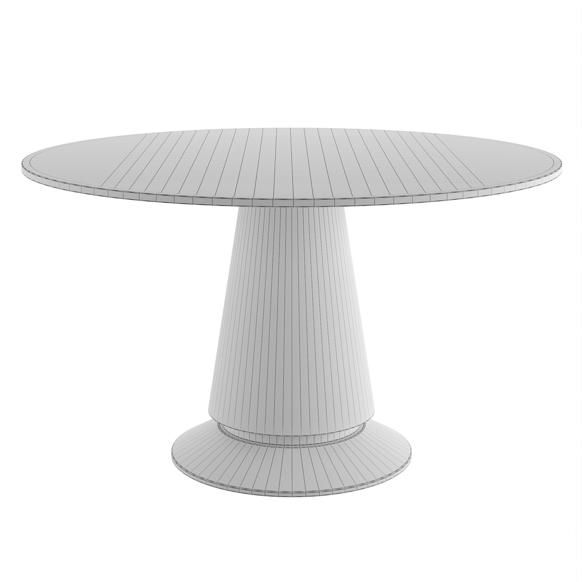 Genoa Bianco Round Accent Table 3D model_5