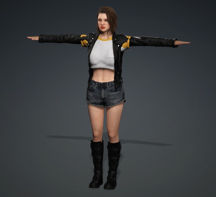 animation and game female character 3D model_2