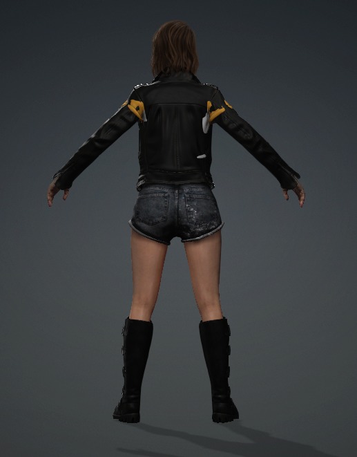 animation and game female character 3D model_5