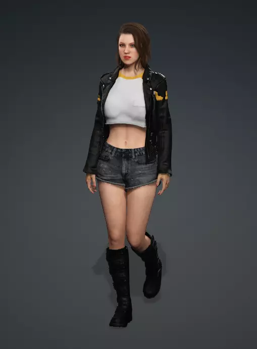 animation and game female character 3D model_0