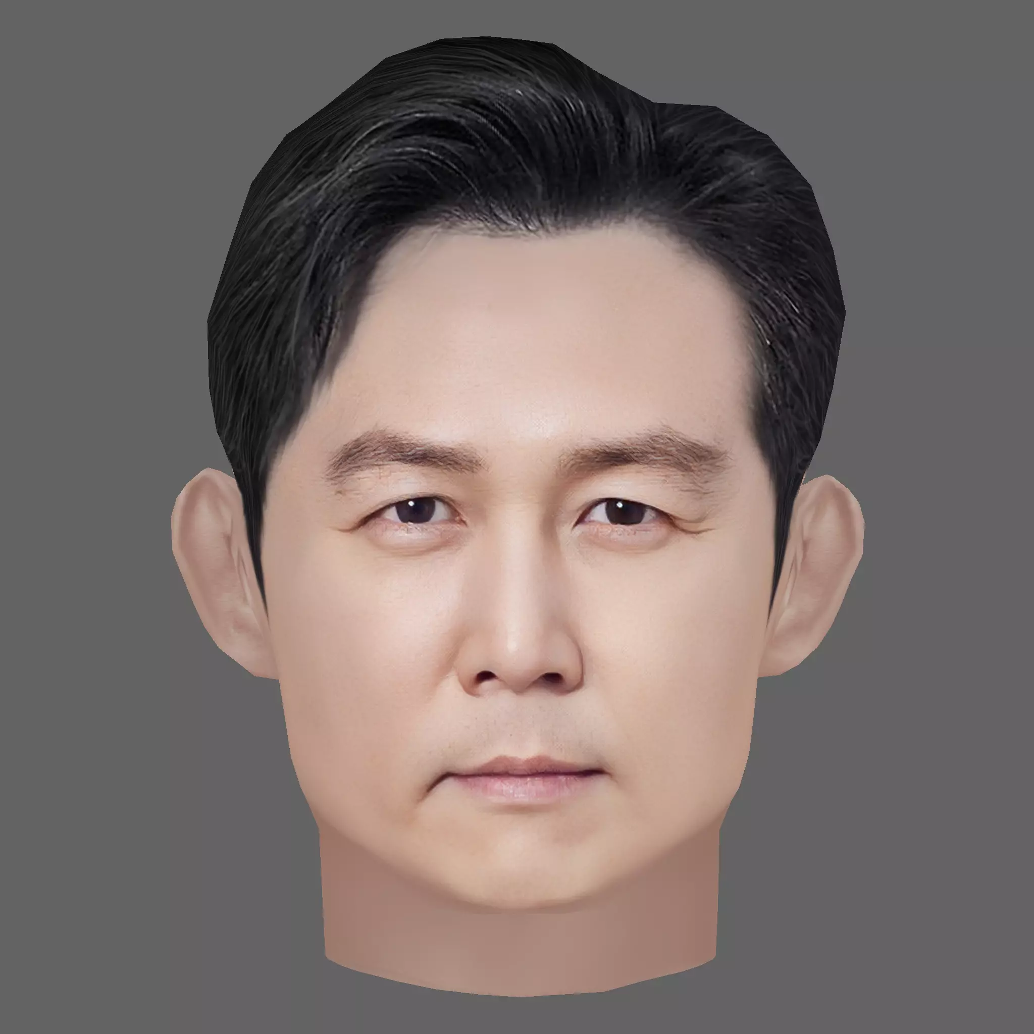 Lee Jung-jae Head - Low poly head for game Low-poly 3D model_0