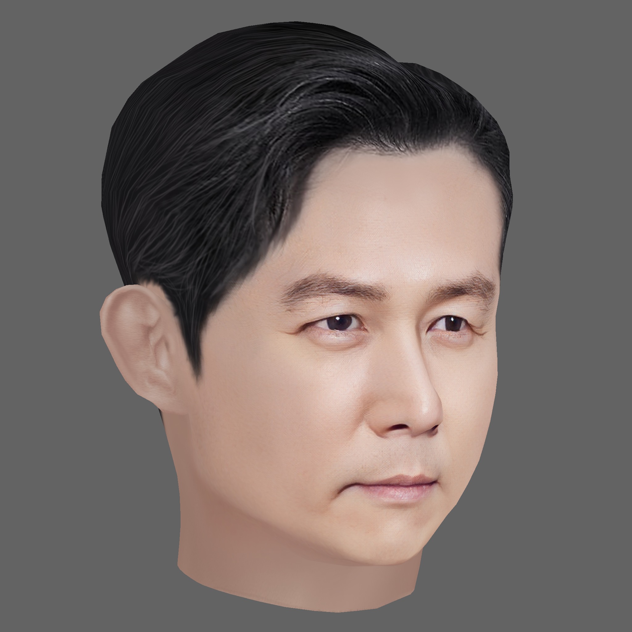 Lee Jung-jae Head - Low poly head for game Low-poly 3D model_6