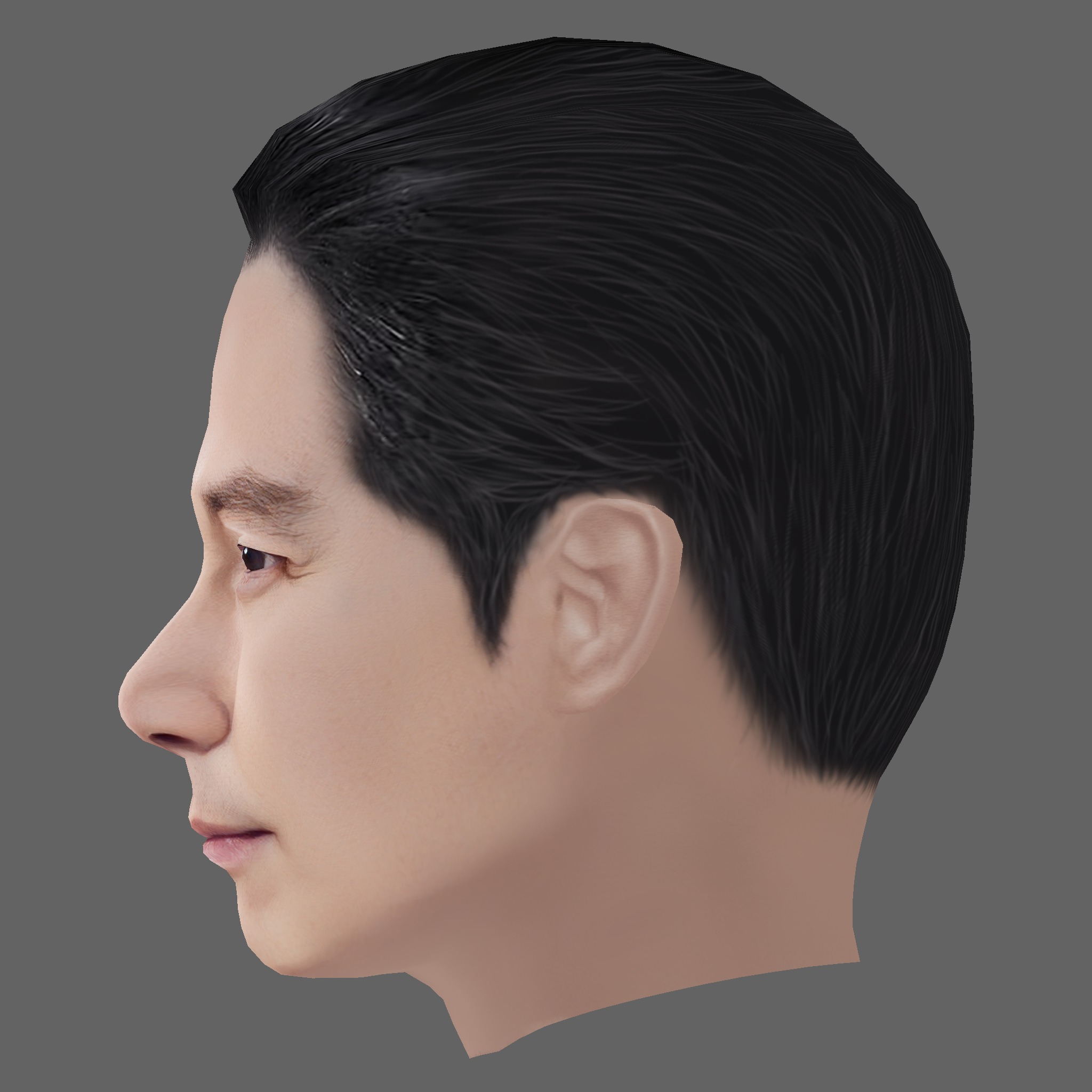 Lee Jung-jae Head - Low poly head for game Low-poly 3D model_2