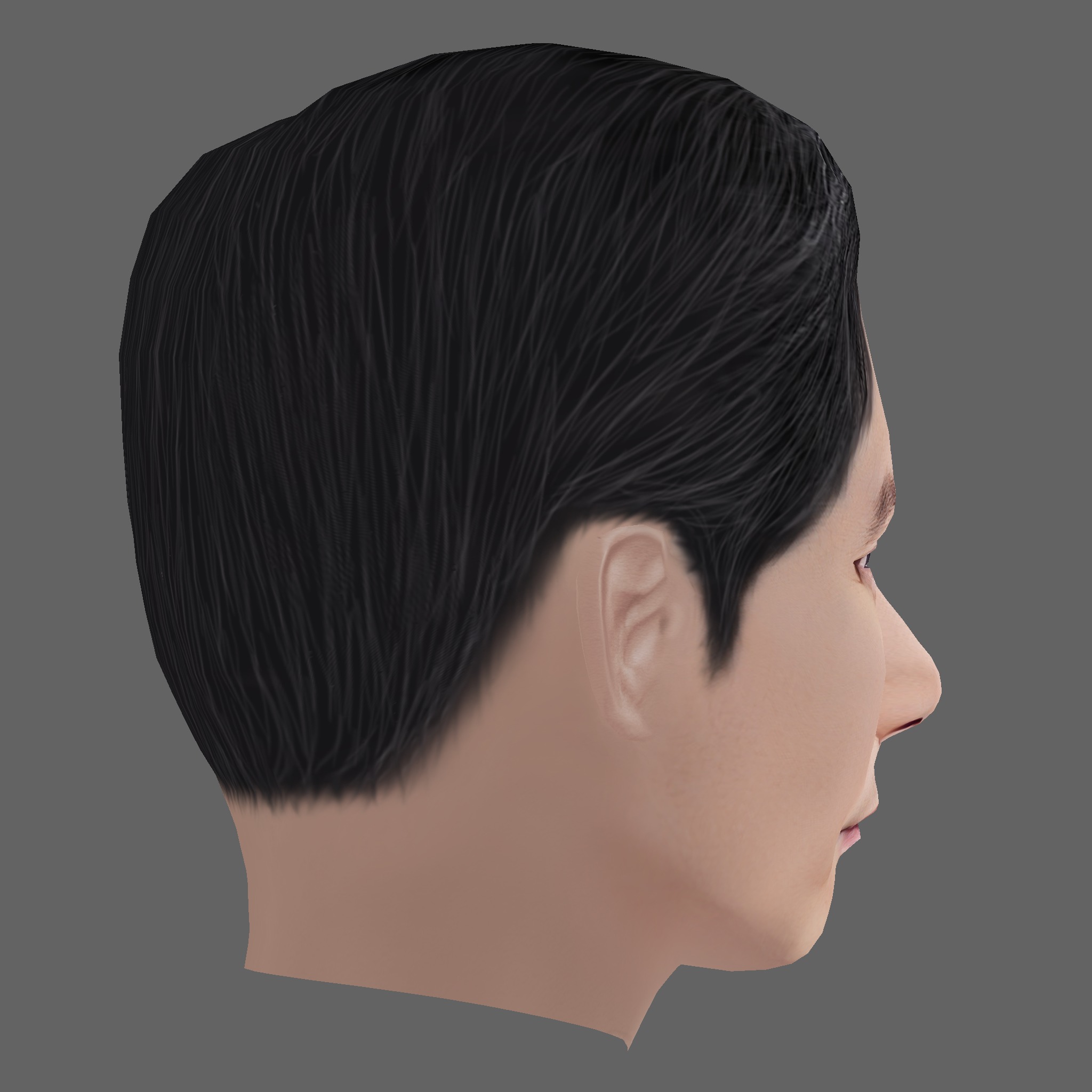 Lee Jung-jae Head - Low poly head for game Low-poly 3D model_4