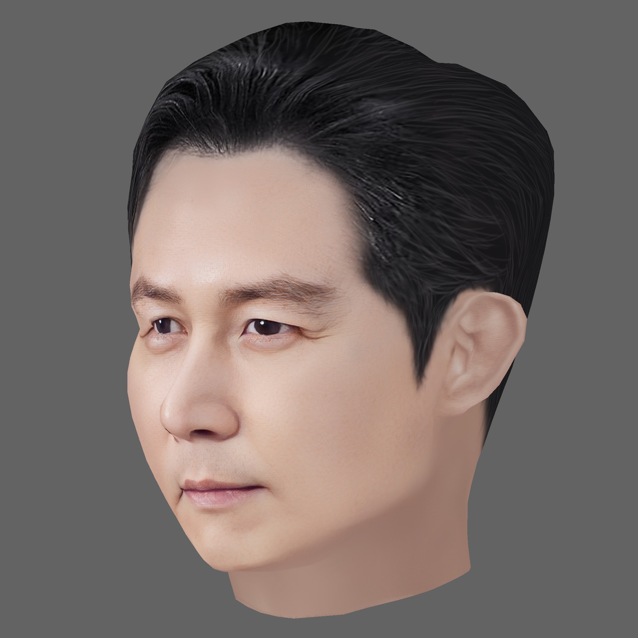 Lee Jung-jae Head - Low poly head for game Low-poly 3D model_1