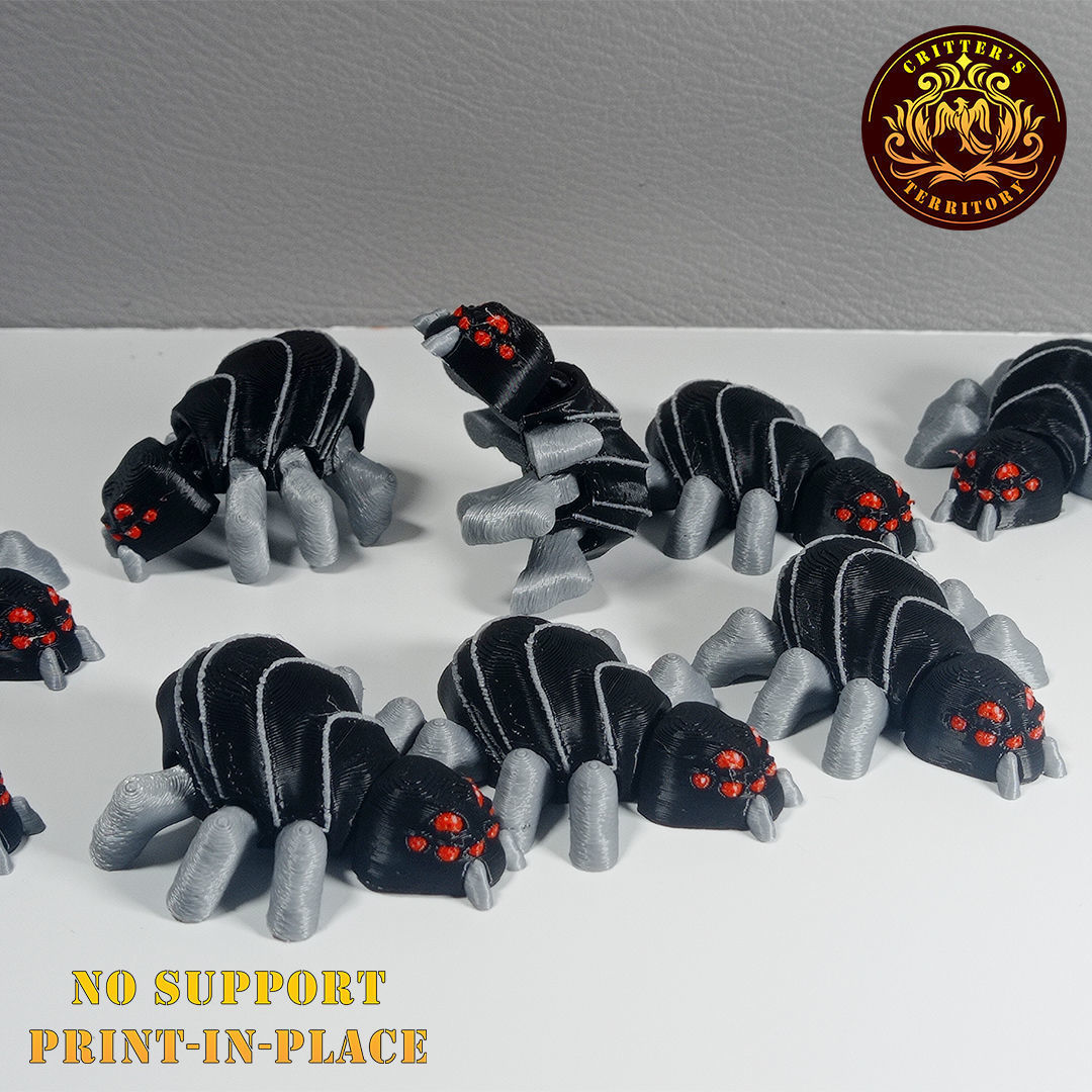 Flexi Mini Spider Halloween Special No support Articulate 3D print model_7