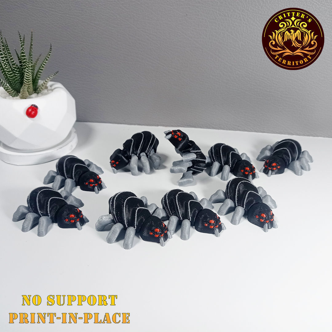 Flexi Mini Spider Halloween Special No support Articulate 3D print model_5