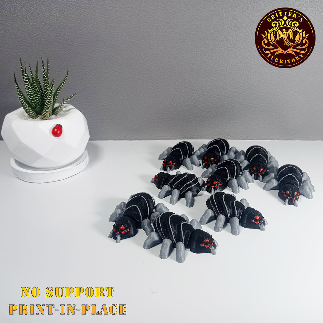 Flexi Mini Spider Halloween Special No support Articulate 3D print model_10