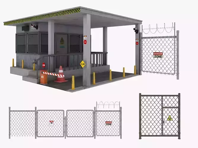Guard Building and Wire Fence