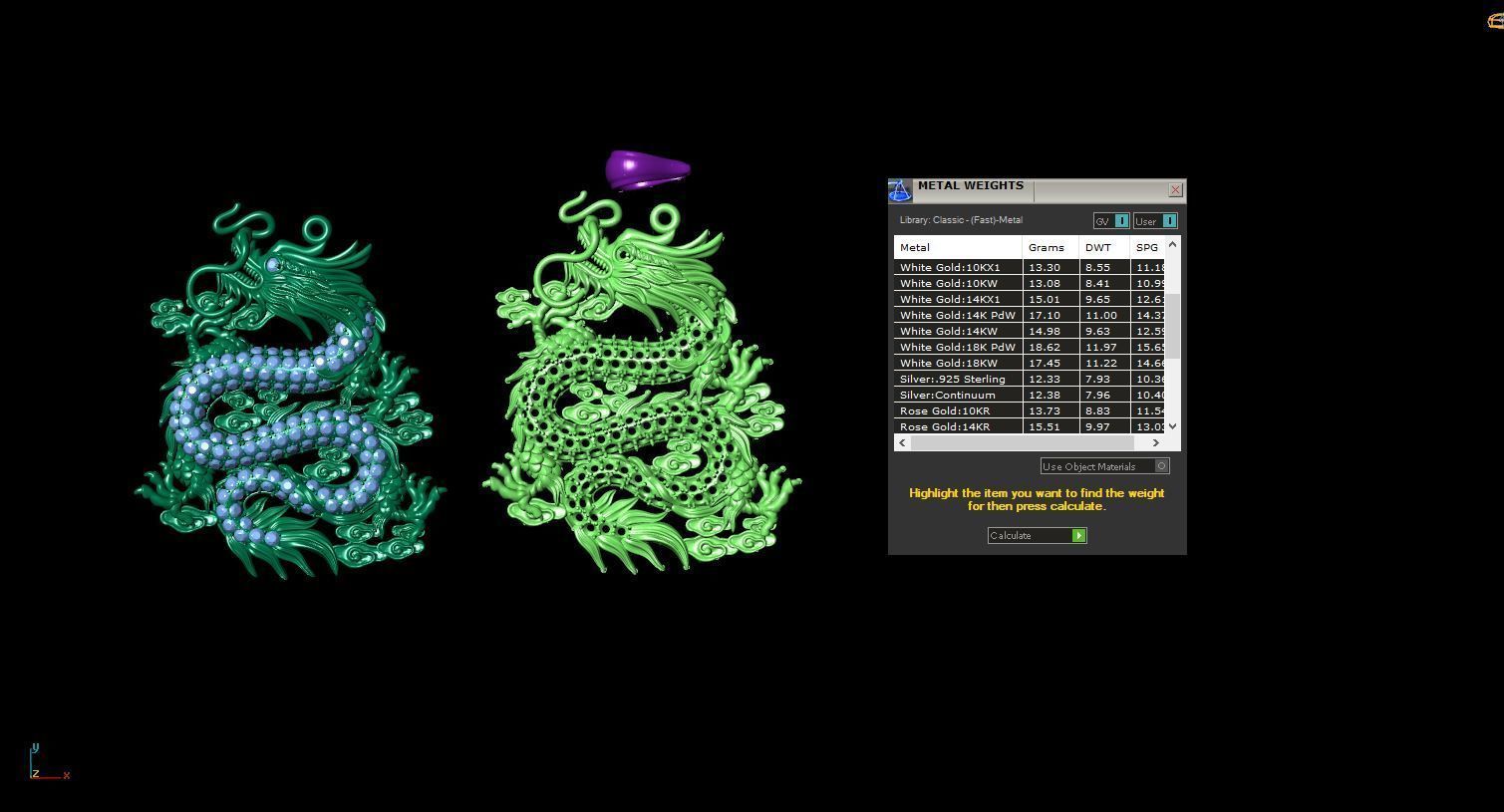 pendant dragon 3D print model_3