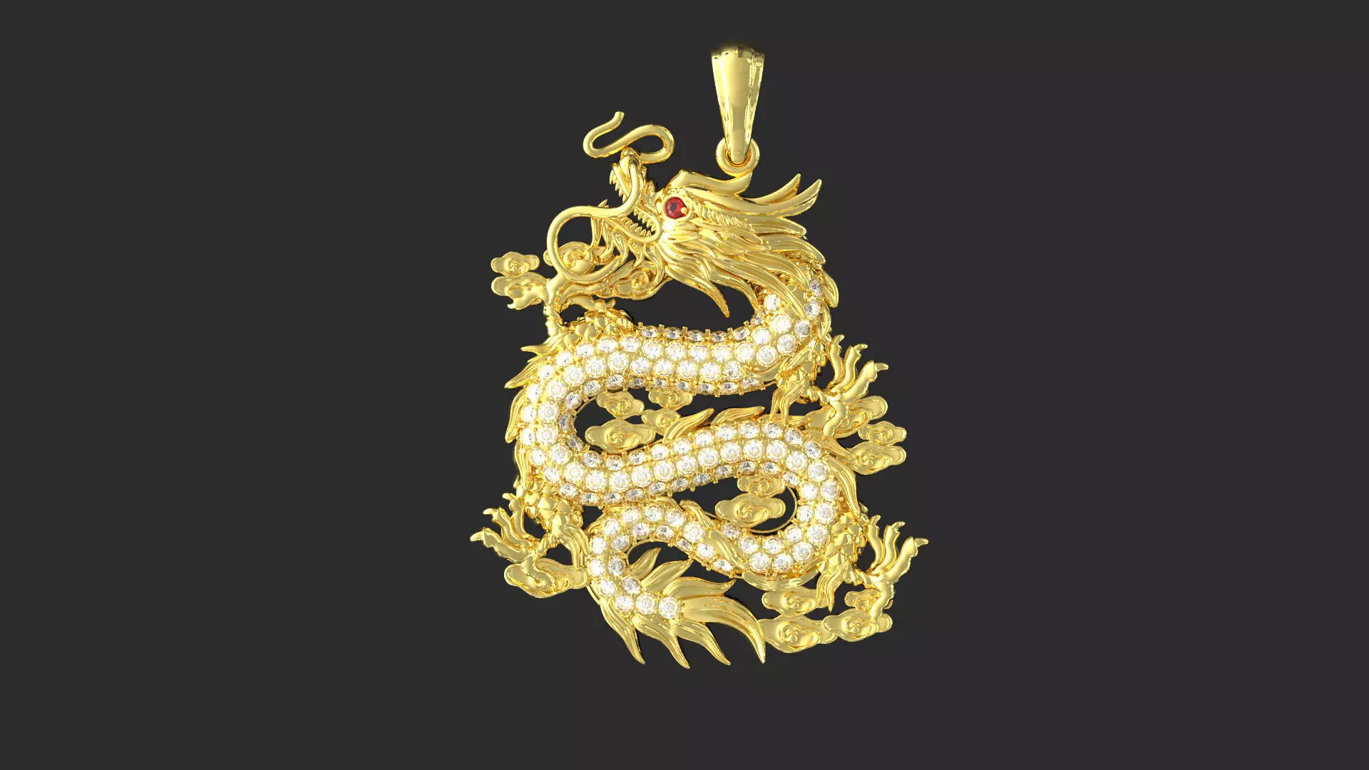 pendant dragon 3D print model_0